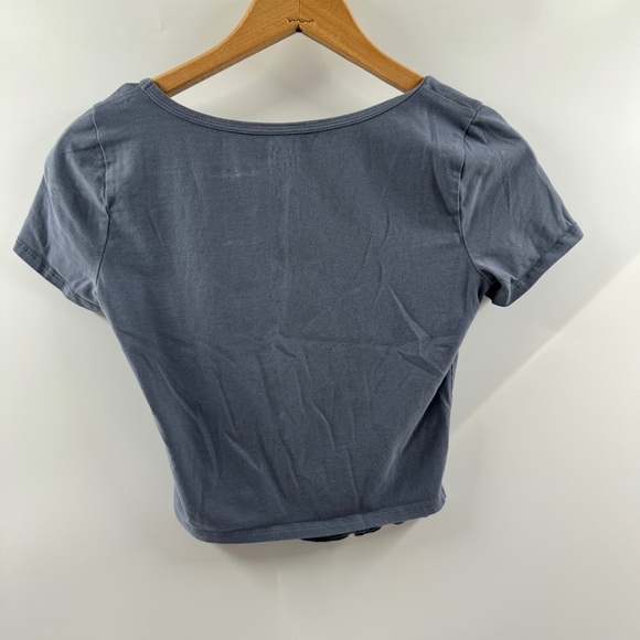 Hollister Must-Have Collection Steel Blue Square Neck Baby Tee – Size Small - Picture 5 of 6